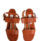 Brown Leather Flat Sandals Shoes