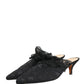 Black Lace Heels Sandals Shoes