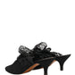Black Lace Heels Sandals Shoes