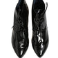 Black Leather AnkleBoots Shoes