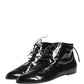 Black Leather AnkleBoots Shoes