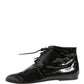 Black Leather AnkleBoots Shoes