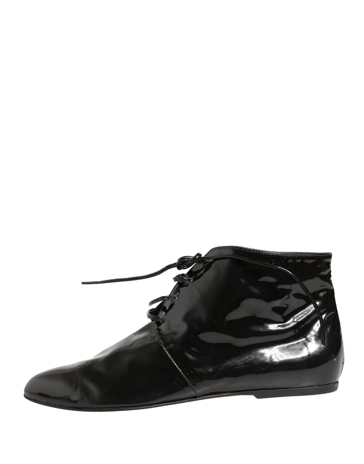 Black Leather AnkleBoots Shoes