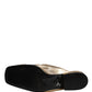 Gold Leather Flats Slides Mule Loafers Shoes