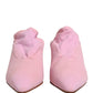 Pink Suede Heel Mule Shoes