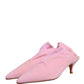 Pink Suede Heel Mule Shoes