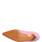 Pink Suede Heel Mule Shoes