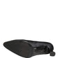 Black Satin Mary Jane Pumps Shoes