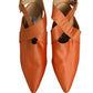 Orange Satin Sandals Shoes