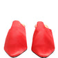 Red Suede Heel Mule Shoes