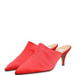 Red Suede Heel Mule Shoes