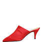 Red Suede Heel Mule Shoes