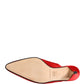 Red Suede Heel Mule Shoes