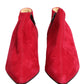 Red Suede Ankle Boots Shoes