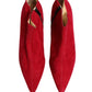 Red Suede Ankle Boots Shoes