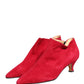 Red Suede Ankle Boots Shoes