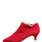 Red Suede Ankle Boots Shoes