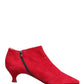 Red Suede Ankle Boots Shoes