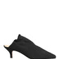 Black Suede Heel Mule Shoes