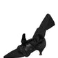 Black Suede Mid Calf Boots Shoes