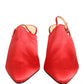 Red Suede Heel Slingback Shoes