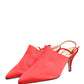 Red Suede Heel Slingback Shoes