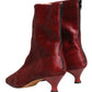 Burgundy Mid Calf Boots Shoes