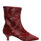 Burgundy Mid Calf Boots Shoes