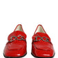 Red Patent Leather Moccasin Slip On Shoes