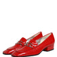 Red Patent Leather Moccasin Slip On Shoes