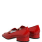 Red Patent Leather Moccasin Slip On Shoes