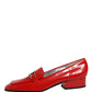 Red Patent Leather Moccasin Slip On Shoes