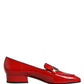 Red Patent Leather Moccasin Slip On Shoes