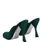 Green Suede Leather High Heel Pumps Shoes