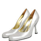 White Leather High Heels Women Pumps Shoes