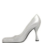 White Leather High Heels Women Pumps Shoes