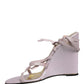 Purple Leather Wedge Heels Sandals Shoes