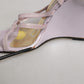 Purple Leather Wedge Heels Sandals Shoes