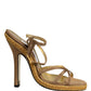 Brown Braided Ankle Strap Heels Sandals Shoes