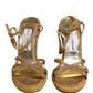 Brown Braided Ankle Strap Heels Sandals Shoes