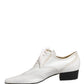 White Leather Brogue Oxford Lace Up Shoes