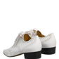 White Leather Brogue Oxford Lace Up Shoes