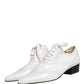 White Leather Brogue Oxford Lace Up Shoes