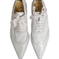 White Leather Brogue Oxford Lace Up Shoes
