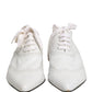 White Leather Brogue Oxford Lace Up Shoes