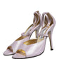 Purple Leather Open Toe Heels Pumps Shoes