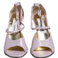 Purple Leather Open Toe Heels Pumps Shoes
