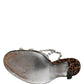 Brown Leopard Rhinestone StilettoSandals Shoes