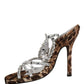 Brown Leopard Rhinestone StilettoSandals Shoes