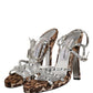 Brown Leopard Rhinestone StilettoSandals Shoes